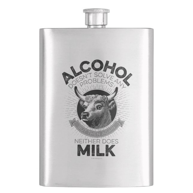 Alcohol vs. Milk Hip Flask (Front)