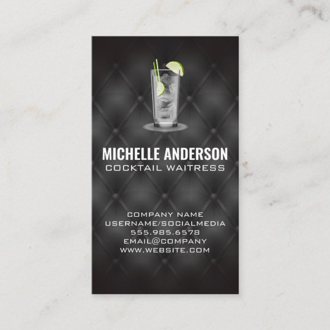 Alcoholic Beverage | Bar and Restaurant Upholstery Business Card (Front)