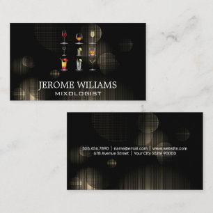 Alcoholic Beverages   Lights Backdrop  Business Card