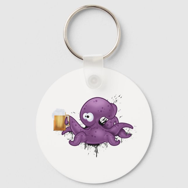 Alcoholic octopus key ring (Front)