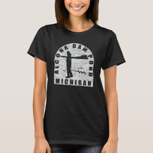 Alcona Dam Pond Ice Fishing Michigan T-Shirt