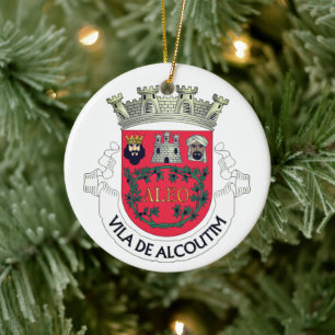 Alcoutim coat of arms, Portugal Ceramic Tree Decoration