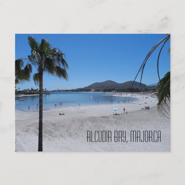 Alcudia Beach and Bay Landscape Majorca Spain Postcard (Front)