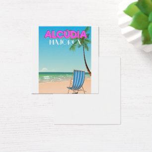 Alcúdia Majorca beach travel poster