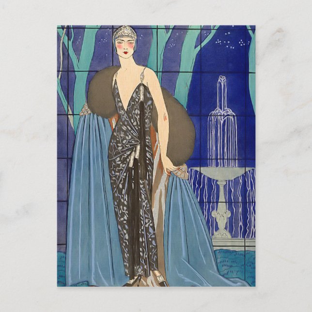 Alcyone Art Deco Pochoir Postcard (Front)