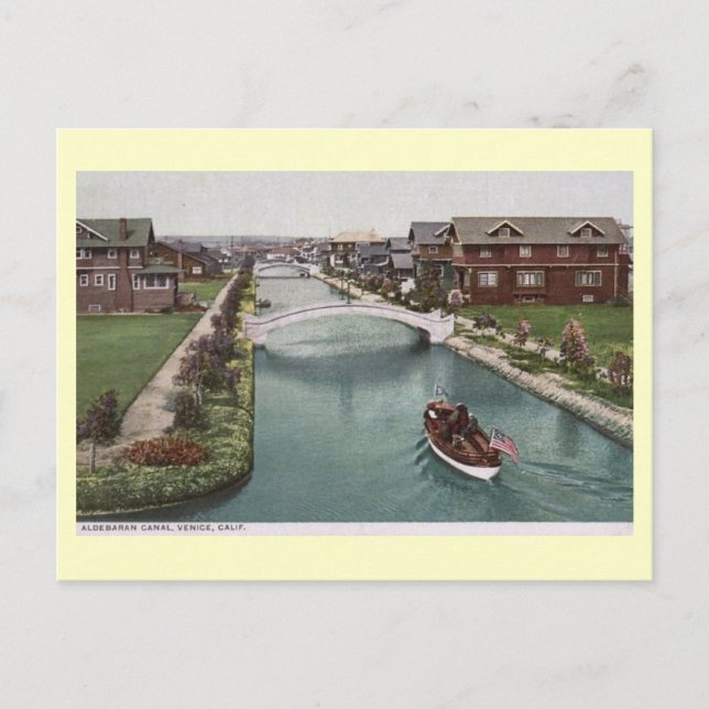 Aldebaran Canal Gondola, Venice California Vintage Postcard (Front)