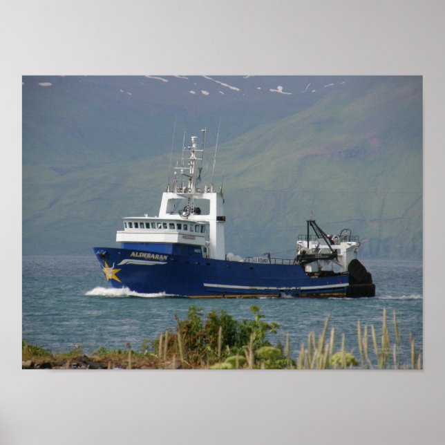 Aldebaran, Fishing Trawler in Dutch Harbor, AK Poster (Front)
