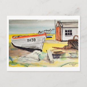 Aldeburgh, Boat on Beach – Coastal Art Postcard