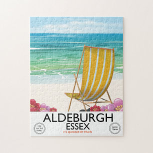 Aldeburgh Essex beach travel poster Jigsaw Puzzle