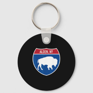 Alden New York Buffalo Ny Highway Interstate Sign Key Ring