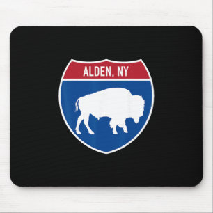 Alden New York Buffalo Ny Highway Interstate Sign Mouse Mat