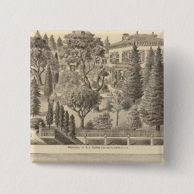 Alden residence, Harmon Tract 15 Cm Square Badge (Front)