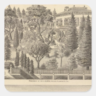 Alden residence, Harmon Tract Square Sticker