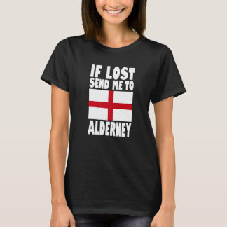 Alderney Flag Design  If lost send me to Alderney  T-Shirt