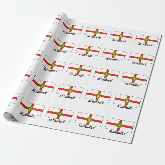 Alderney, Flag Wrapping Paper (Unrolled)