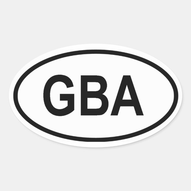 Alderney "GBA" Oval Sticker (Front)