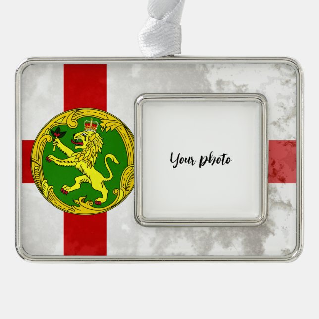 Alderney Silver Plated Framed Ornament (Front)