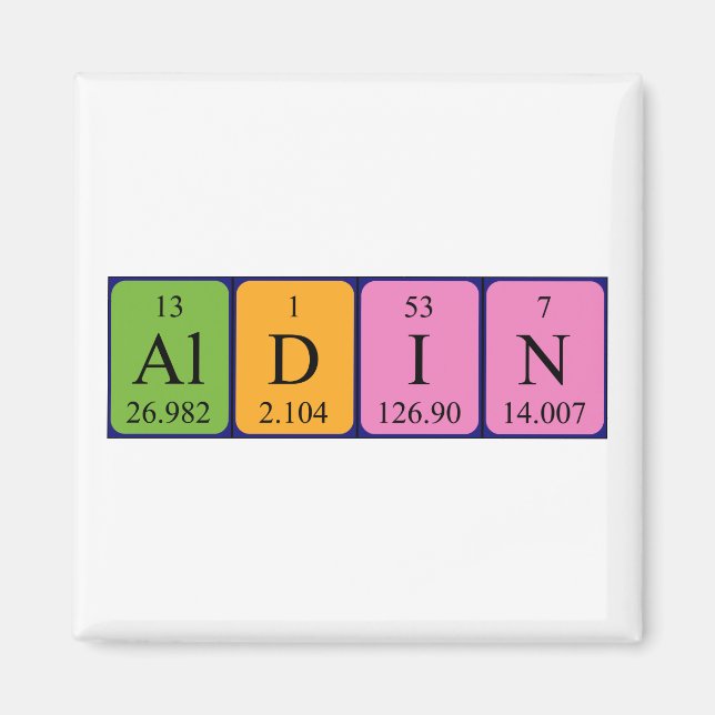 Aldin periodic table name magnet (Front)