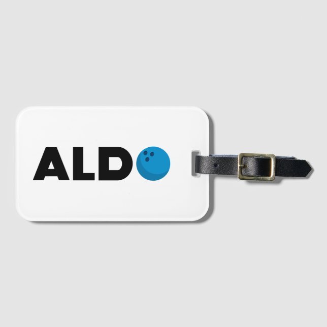 Aldo bowling luggage tag (Front Horizontal)