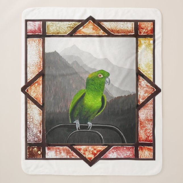 Aldo My Amazon Parrot Sherpa Blanket (Front)