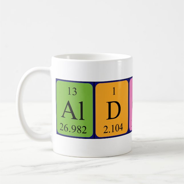 Aldous periodic table name mug (Left)