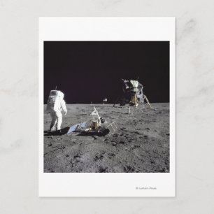 Aldrin Looks Back at Tranquillity Base Postcard