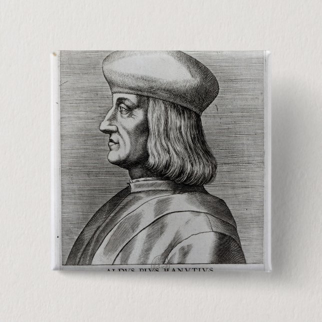 Aldus Manutius 15 Cm Square Badge (Front)