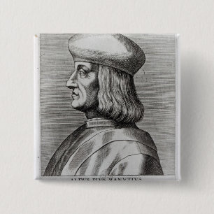 Aldus Manutius 15 Cm Square Badge
