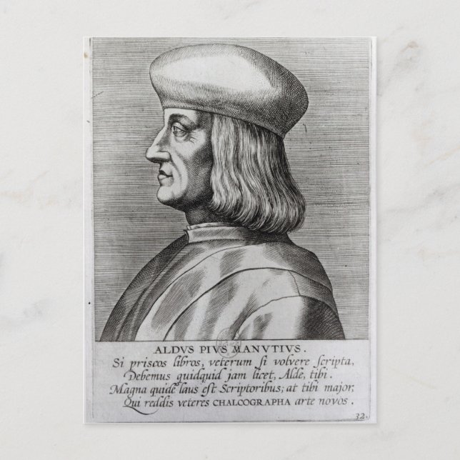 Aldus Manutius Postcard (Front)