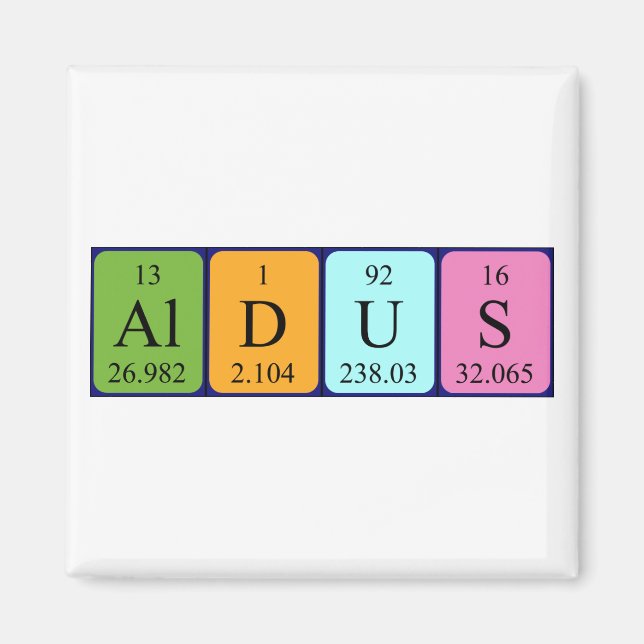 Aldus periodic table name magnet (Front)