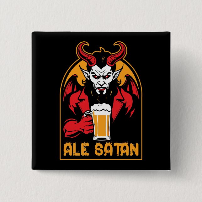 Ale Satan - Beer Drinking 15 Cm Square Badge (Front)