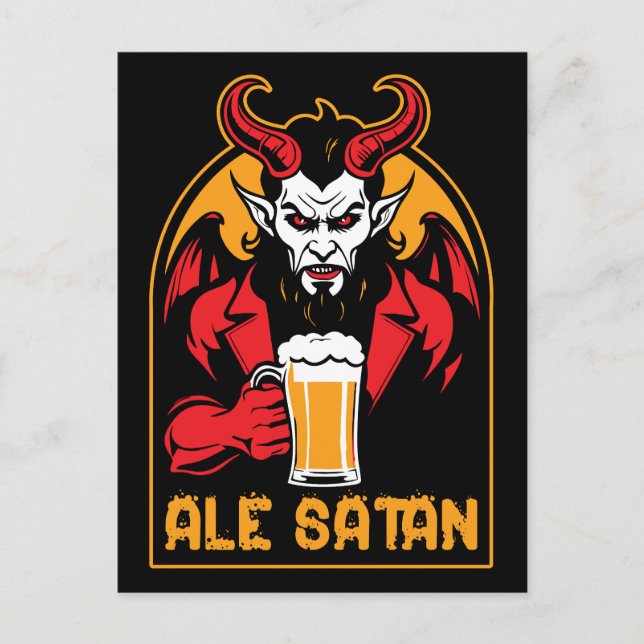 Ale Satan - Beer Drinking Postcard (Front)