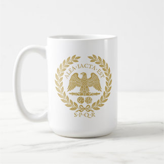 Alea Iacta Est Roman Aquila Dice and Laurel Wreath Coffee Mug