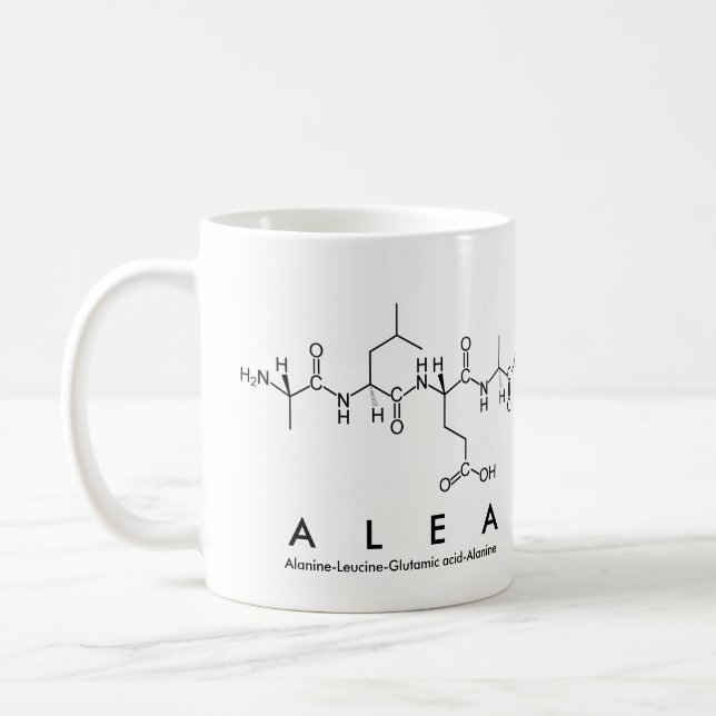 Alea peptide name mug (Left)