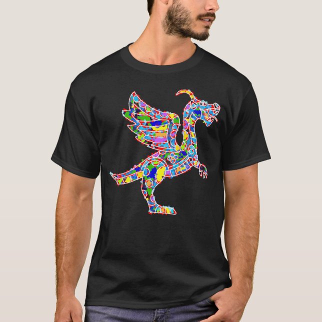 Alebrije Dragon Mexican Folk Art T-Shirt (Front)
