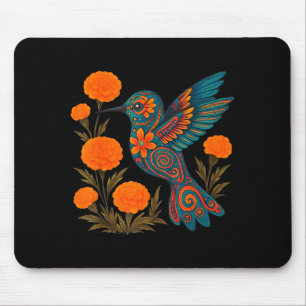Alebrije Hummingbird Flower Mexican Folk Art Bird  Mouse Mat