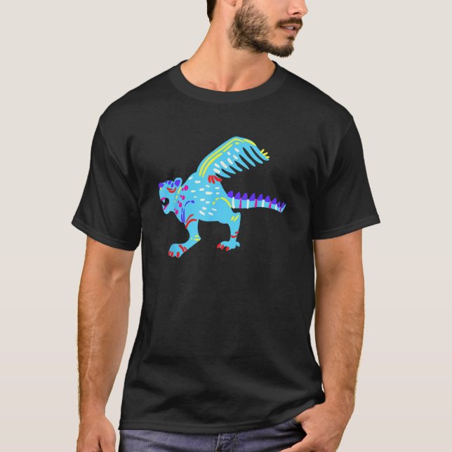 Alebrijes Fantasy Figure Animal Sculpture Dragon T-Shirt (Front)