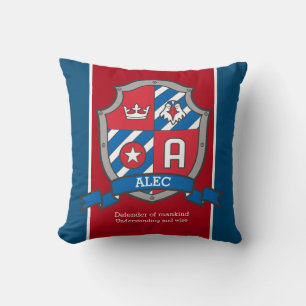 Alec name meaning red blue bird crest cushion