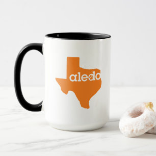 Aledo Texas Coffee Mug - Orange & Black with Paw
