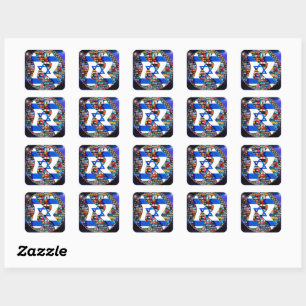 Alef One Israel Flag Square Sticker