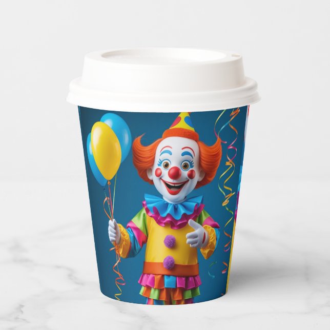 ¡Alegre Payaso de Fiesta! Paper Cups (Front)