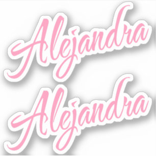 Alejandra Decorative Name in Pink x2 Sticker