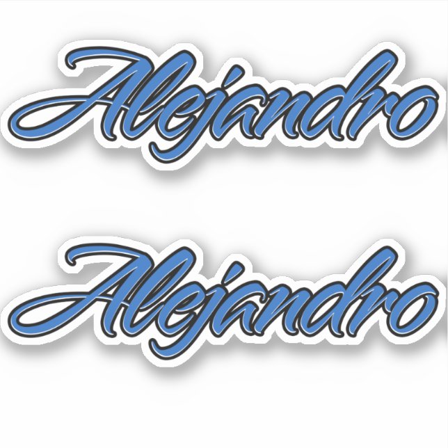 Alejandro Name blue Sticker Stickerset (Front)