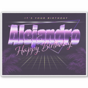 Alejandro Name Vorname retro Sticker Geburtstag