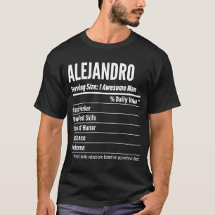 Alejandro  Nutritional Facts Serving Size Calories T-Shirt