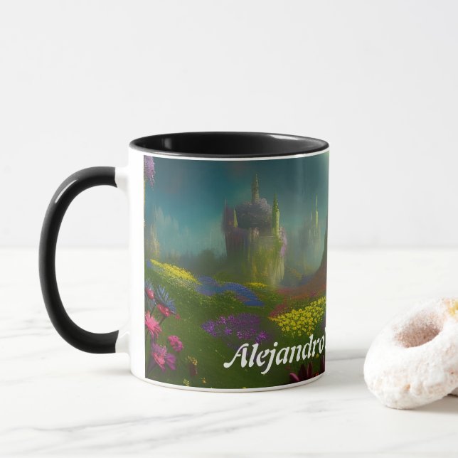Alejandro's Morning Tea Personalised Customisable Mug (With Donut)