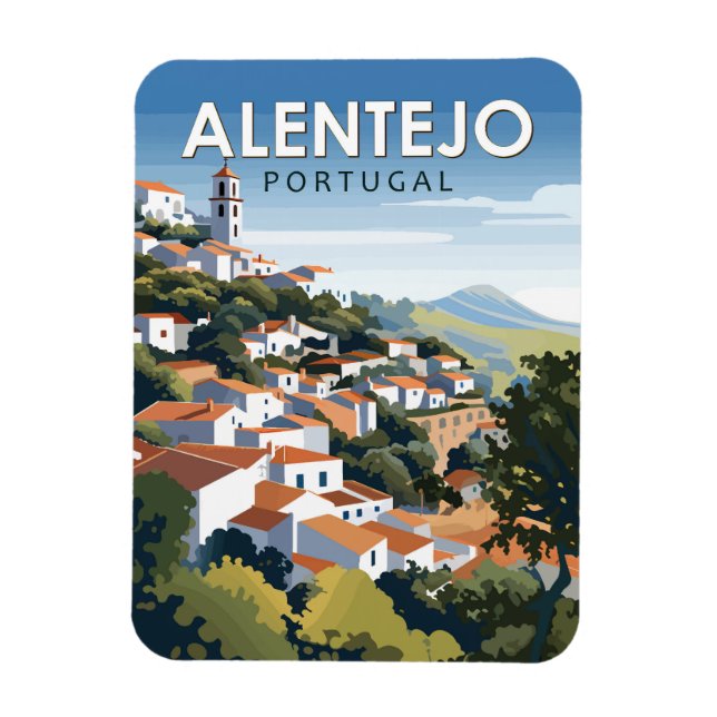 Alentejo Portugal Travel Art Vintage Magnet (Vertical)