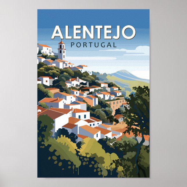 Alentejo Portugal Travel Art Vintage Poster (Front)