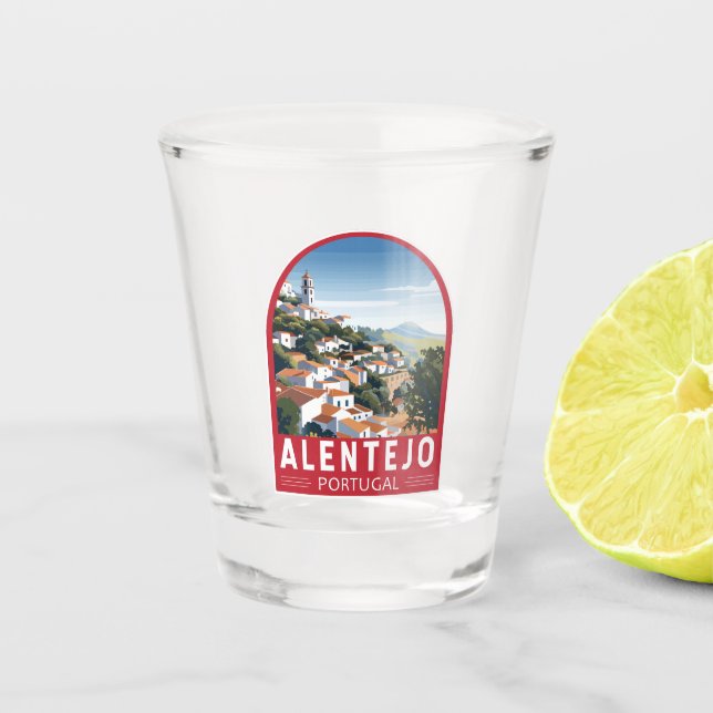 Alentejo Portugal Travel Art Vintage Shot Glass (Front)