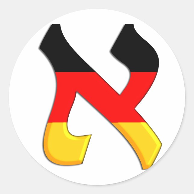 Aleph German.png Classic Round Sticker (Front)